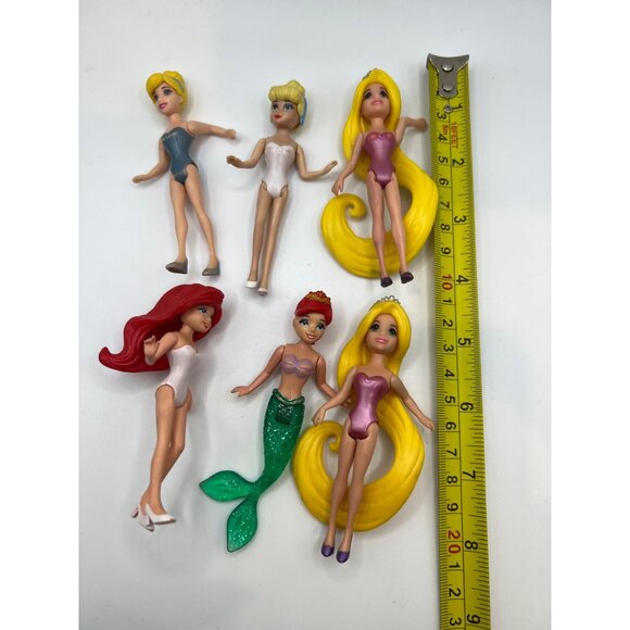 Mattel Polly Pocket Disney Princesses‎ Lot of 6 Dolls ONLY 3.5” Mini Dolls - Picture 10 of 10
